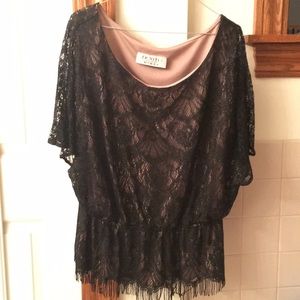 Lace Fringed Evening Top